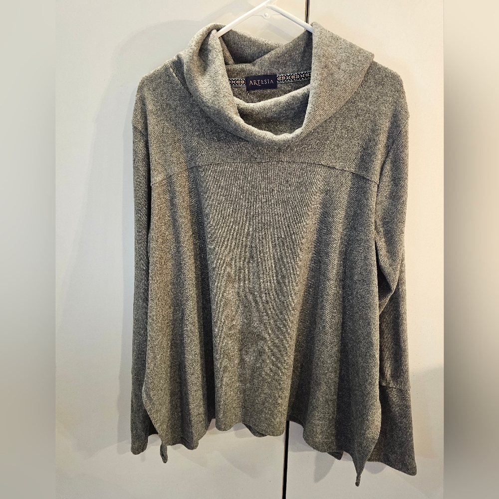 Artesia Women's Gray Cowl Neck Sweater Size Large